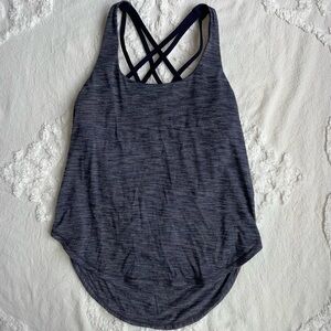 Lululemon Built In Bra Tank Top Heather Navy Blue/Purple Size 6